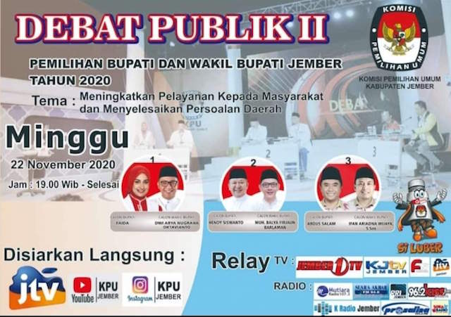 Ikuti dan Cermati Debat Publik II Calon Pemimpin Jember Tahun 2020